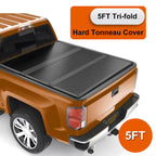 5FT 3-Fold Hard Tonneau Cover For 2005-2024 Nissan Frontier Bed Truck Waterproof
