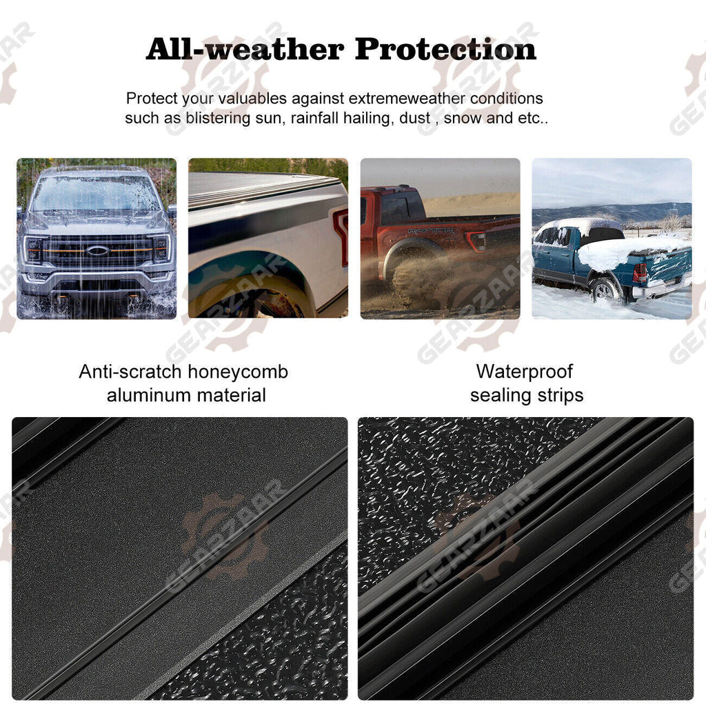 5FT 3-Fold Hard Tonneau Cover For 2005-2024 Nissan Frontier Bed Truck Waterproof
