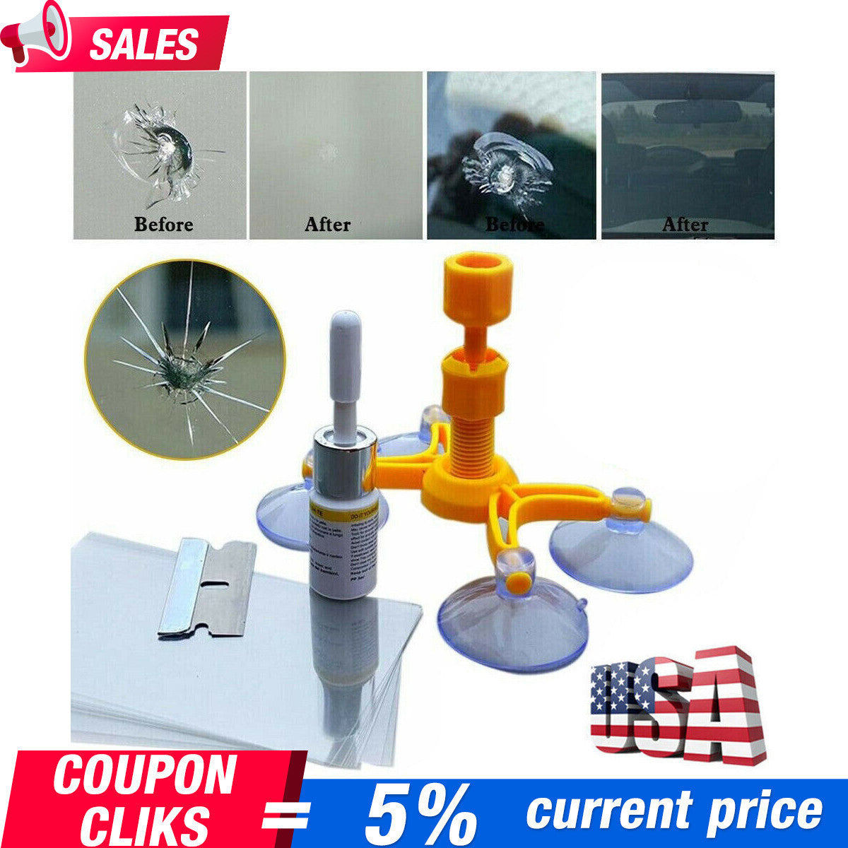 Car Windshield Windscreen Glass Scratch Chip Crack Repair Fix Tool DIY Kit* New