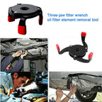 Universal Car 3 Jaws Oil Filter Wrench Adjustable Spanner Remover Removal Tool-