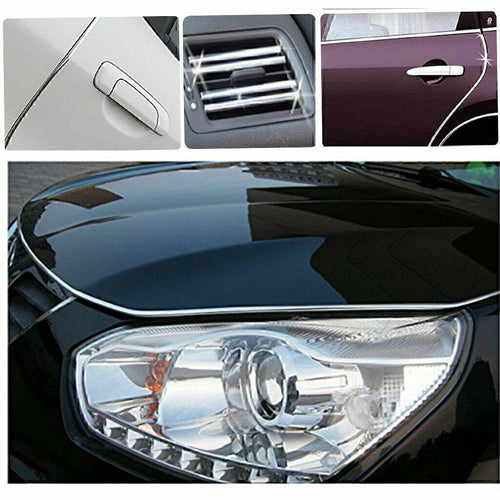 16-Foot Chrome U-Channel Car Door Edge Guard Molding Trim