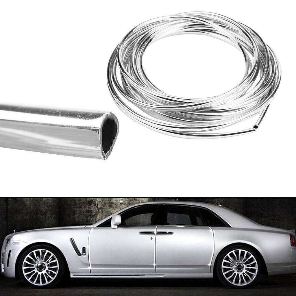 16-Foot Chrome U-Channel Car Door Edge Guard Molding Trim