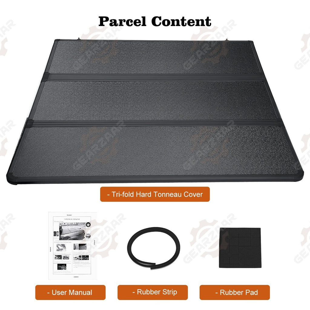 5.5FT 3-Fold Truck Bed Hard Tonneau Cover For 2009-2014 Ford F150 F-150