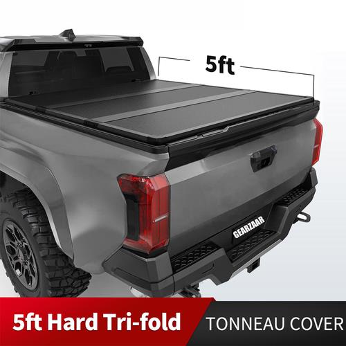 5FT Hard Tri-Fold Tonneau Cover Truck Bed For 2024 2025 Toyota Tacoma Waterproof