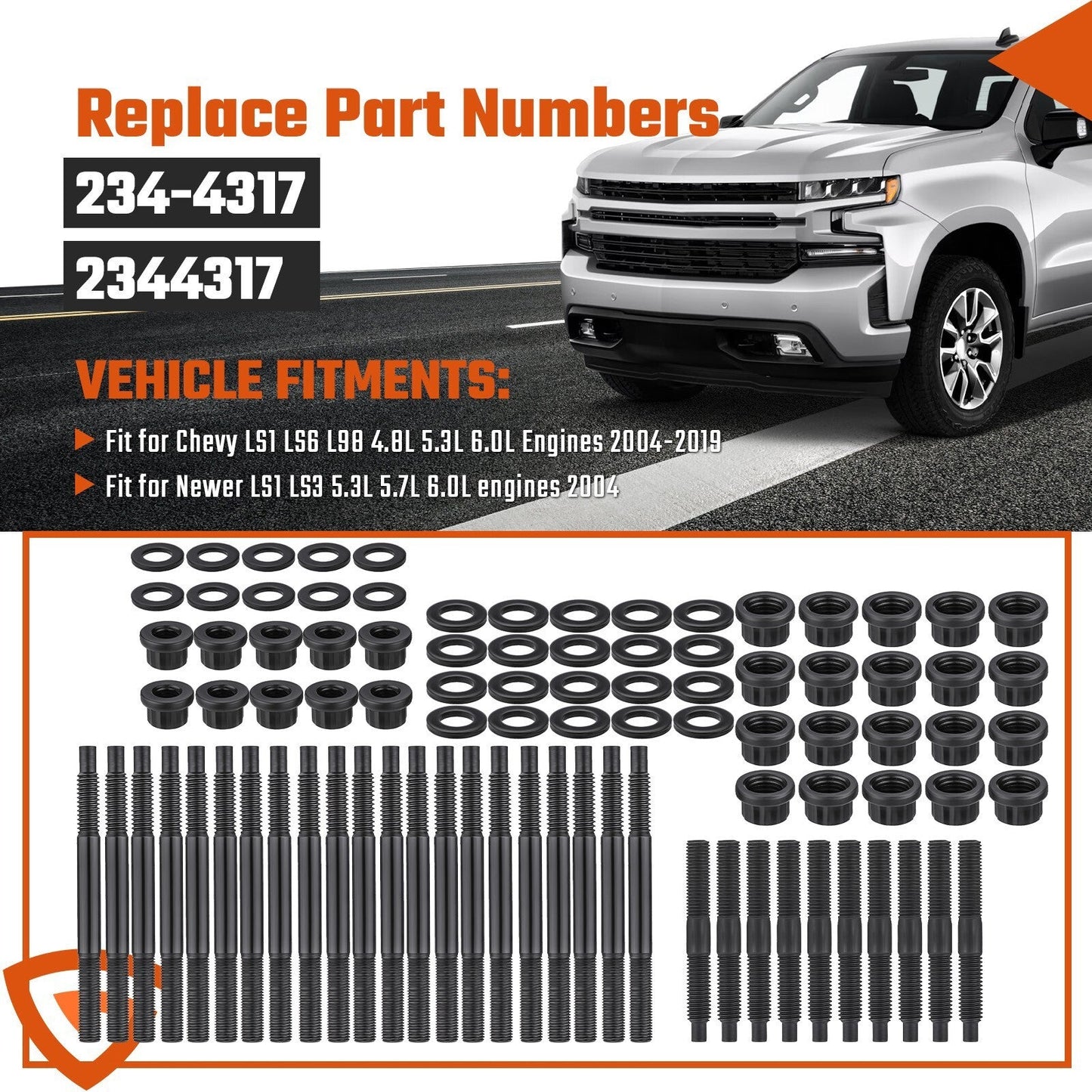 Head Studs Bolts Kit Fit for 2004-2020 Chevy GM 4.8L 5.3L 5.7L 6.0L 6.2L 7.0L