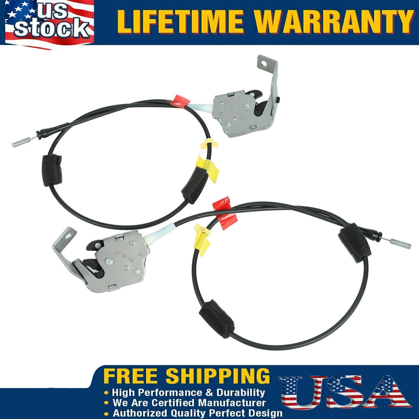 Upper Door Latch w/ Cable Rear Left + Right for 1997-2003 Ford F-150 F-250!