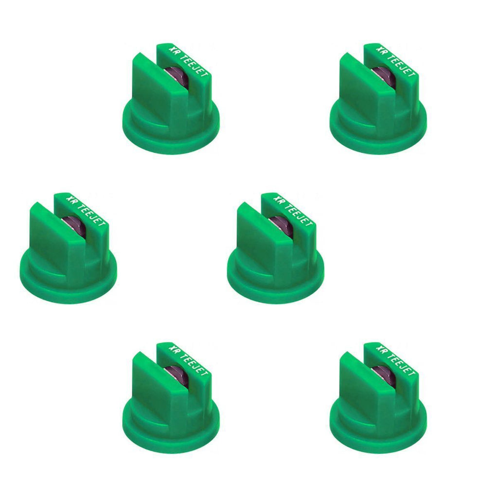 Pack of 6 - TeeJet Extended Range Flat Spray Tip 110° Green 0.10 GPM @ 40 PSI