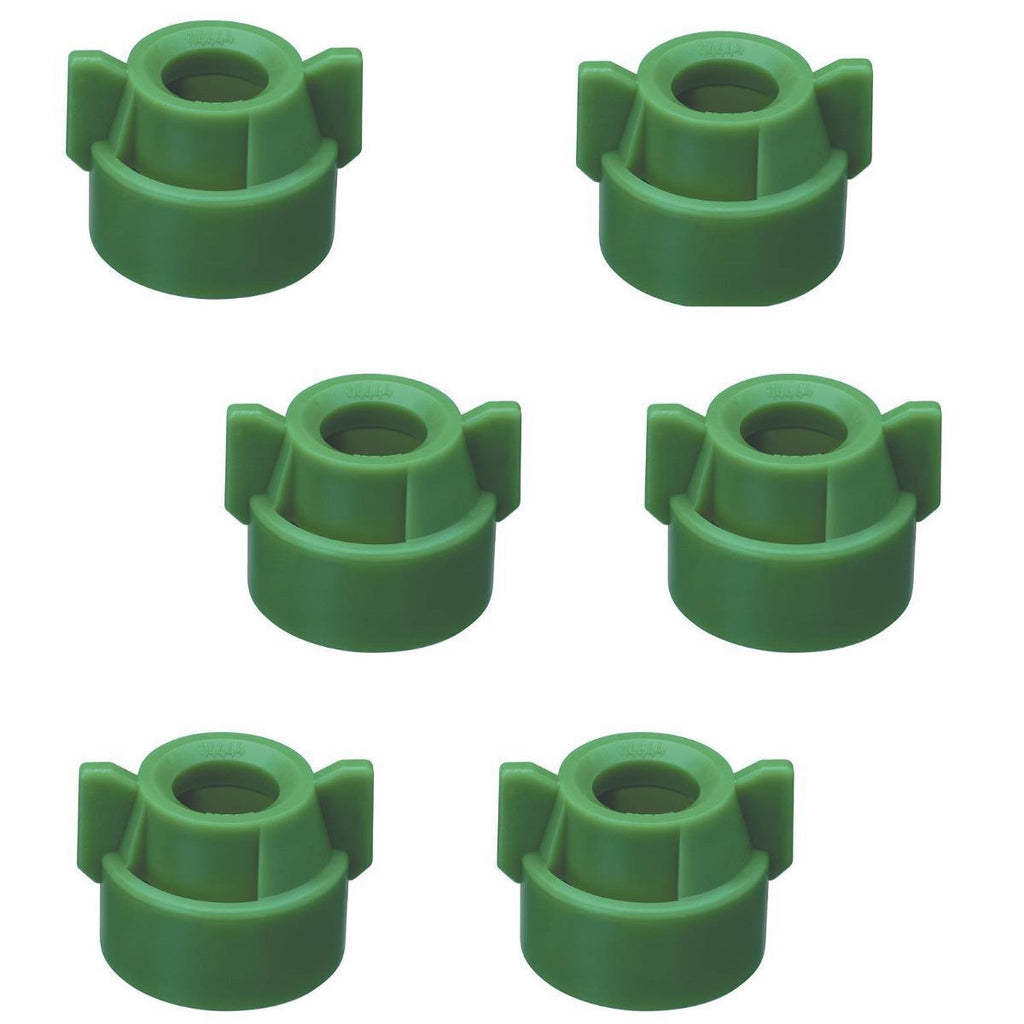 6 of Quick TeeJet Green Nylon Cap Fits TK, TX, TXA, TG, Hose Shanks & Disc Cores
