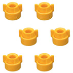 6 of Quick TeeJet Yellow Nylon Cap Fits TK, TX, TXA, TG, Hose Shank & Disc Cores