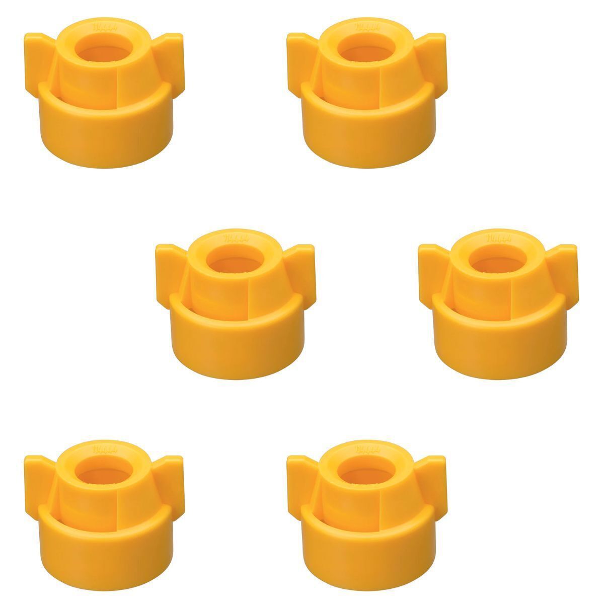 6 of Quick TeeJet Yellow Nylon Cap Fits TK, TX, TXA, TG, Hose Shank & Disc Cores
