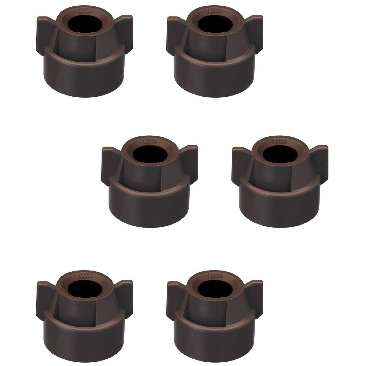6 of Quick TeeJet Brown Nylon Cap Fits TK, TX, TXA, TG, Hose Shanks & Disc Cores