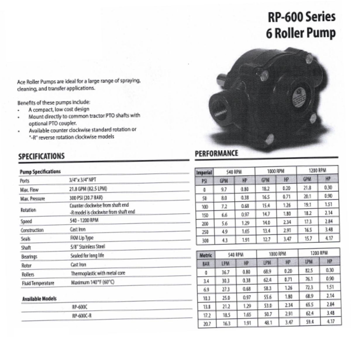 ACE Pump Repair Kit for RP-800C 8-Roller Pumps Contains Seals, Rollers & O'Rings