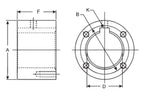 Irrigation Driveshaft Companion Flange 2-1/8" Bore 5/8" Keyway 1350/1410 Series
