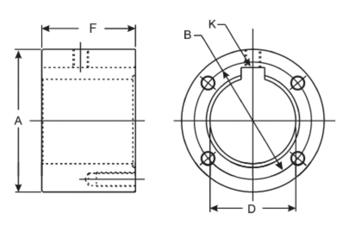 Irrigation Driveshaft Companion Flange 2-1/8" Bore 5/8" Keyway 1350/1410 Series