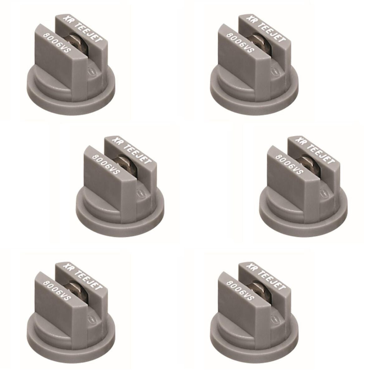 Pack of 6 - TeeJet Flat Spray Tips 80° Polymer w/ SS Insert 0.6 GPM @ 40 PSI