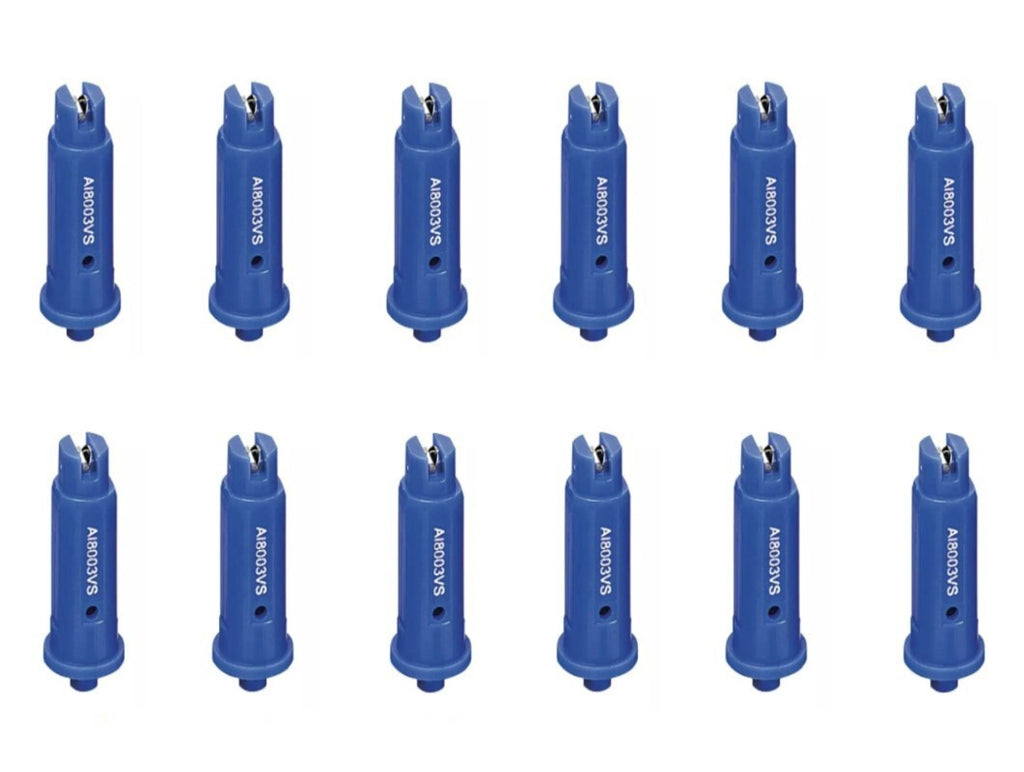12 of TeeJet AI Blue Flat Spray Tip 80° Polymer w/ SS Insert 0.30 GPM @ 40 PSI