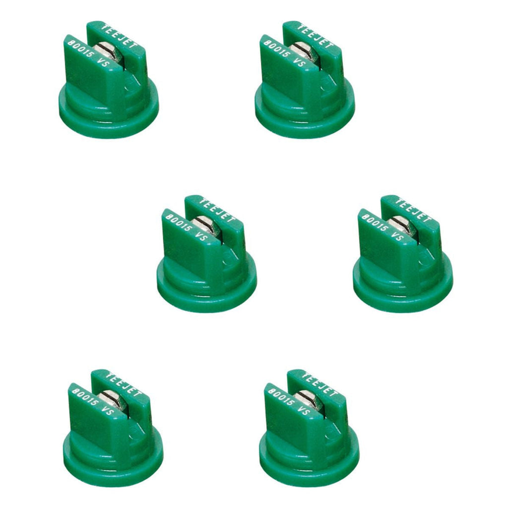 Pack of 6 - TeeJet Flat Spray Tips 80° Polymer w/ SS Insert 0.15 GPM @ 40 PSI