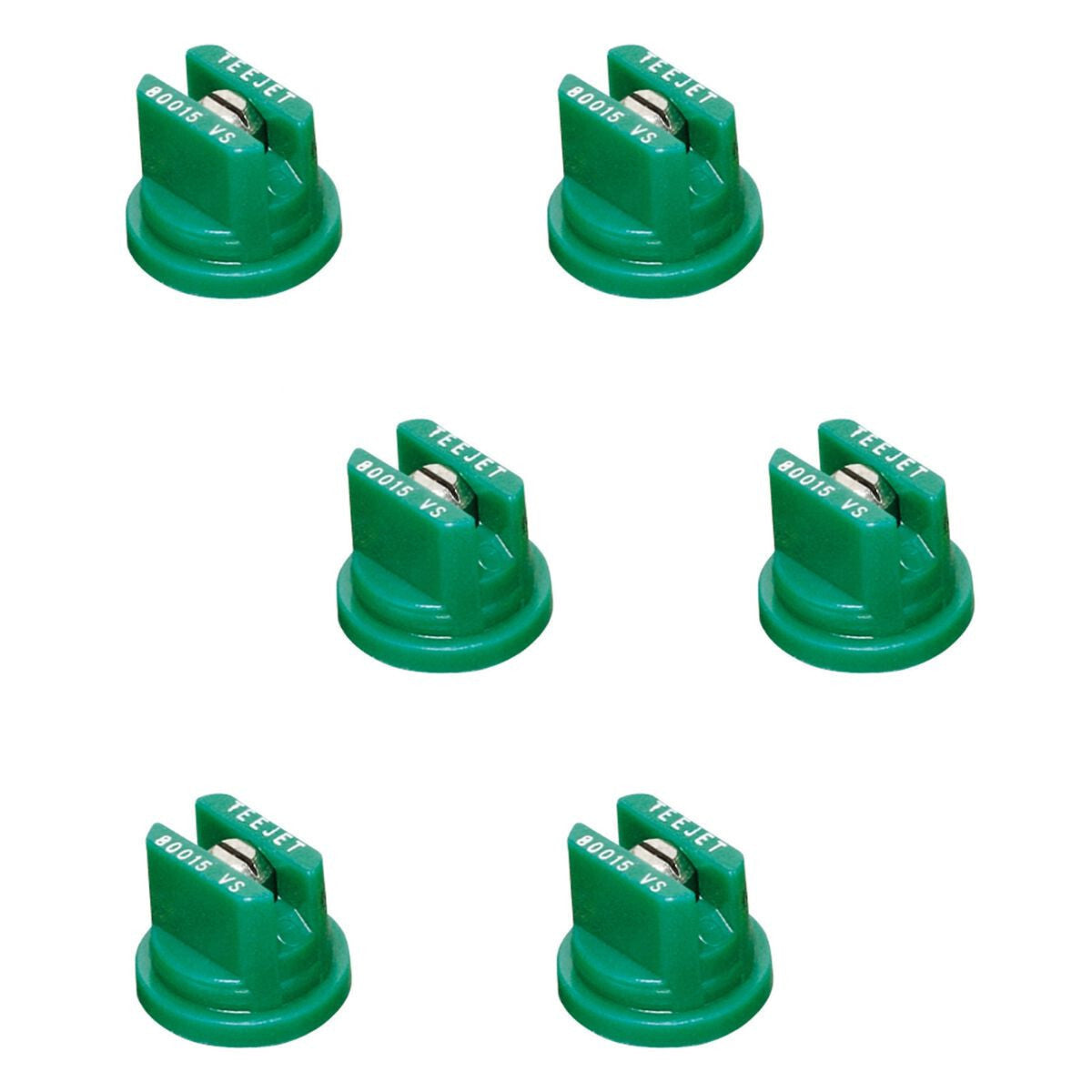 Pack of 6 - TeeJet Flat Spray Tips 80° Polymer w/ SS Insert 0.15 GPM @ 40 PSI