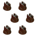 Pack of 6 - TeeJet Flat Spray Tips Brown 80° Polymer w/ SS Insert Visiflo