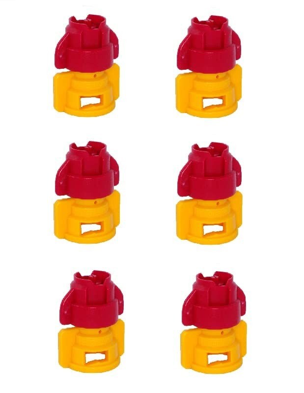 Pack of 6 - Greenleaf Medium Pressure TurboDrop XL Red/Yellow Spray Nozzle 110°