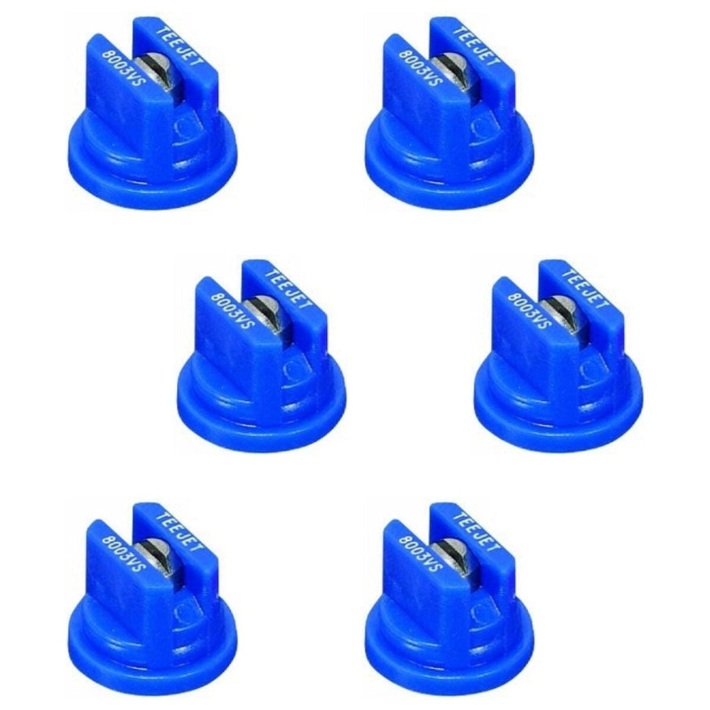 Pack of 6 - TeeJet Flat Spray Tips 80° Polymer w/ SS Insert 0.3 GPM @ 40 PSI