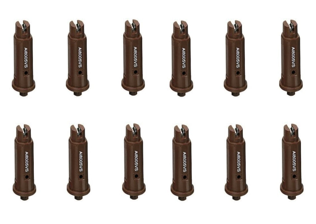 12 of TeeJet AI Brown Flat Spray Tip 80° Polymer w/ SS Insert 0.50 GPM @ 40 PSI