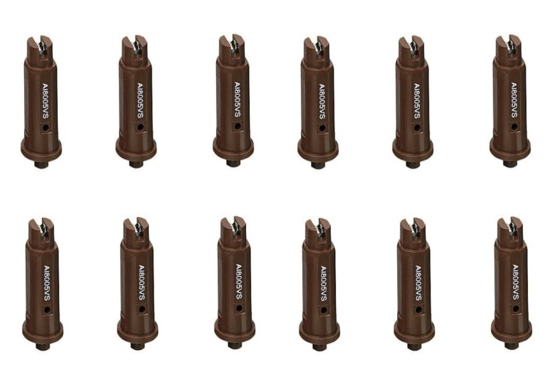 12 of TeeJet AI Brown Flat Spray Tip 80° Polymer w/ SS Insert 0.50 GPM @ 40 PSI