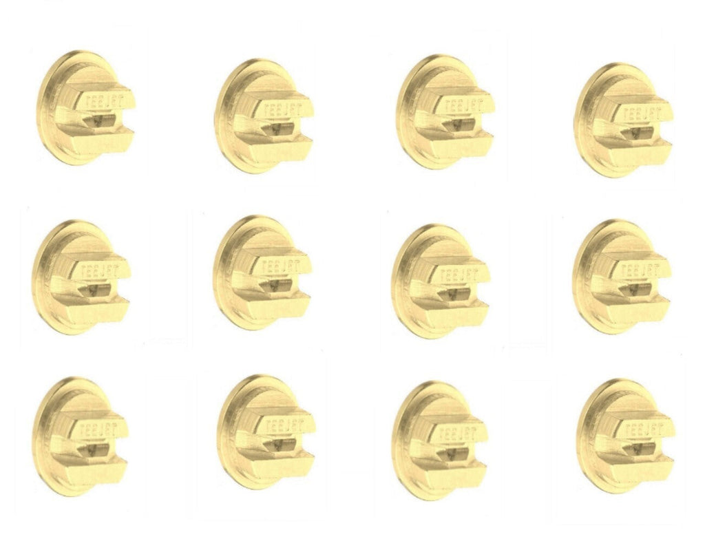 Pack of 12 - TeeJet Brass Even Flat Spray Tip 80° Rated 1.0 GPM @ 40 PSI TP8010E