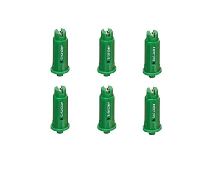 6 of TeeJet AI Green Flat Spray Tip 80° Polymer w/ SS Insert 0.15 GPM @ 40 PSI