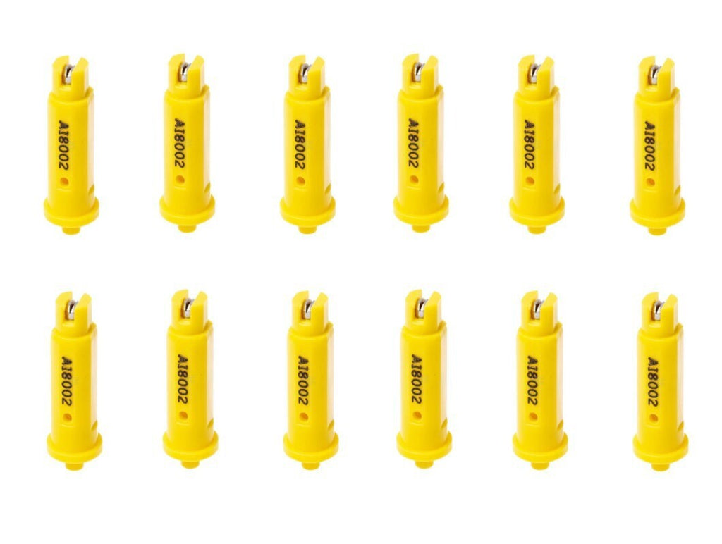 12 of TeeJet AI Yellow Flat Spray Tip 80° Polymer w/ SS Insert 0.20 GPM @ 40 PSI