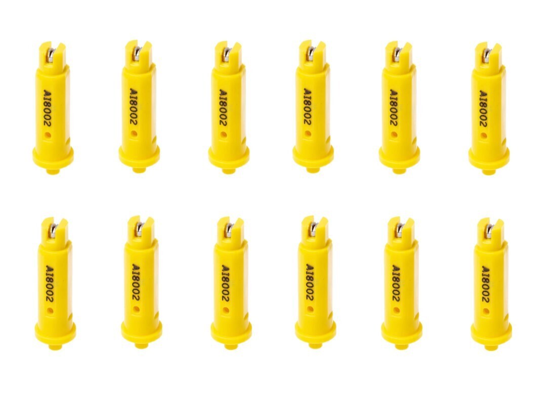 12 of TeeJet AI Yellow Flat Spray Tip 80° Polymer w/ SS Insert 0.20 GPM @ 40 PSI
