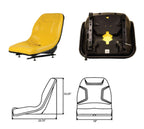 Ultra High-Back Steel Pan Seat Fits Skid Steers & Other Applications 460000YE