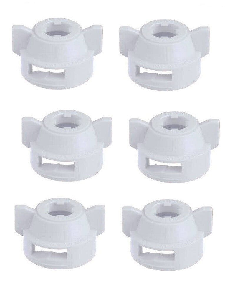 Pack of 6 - Quick TeeJet White Nylon Cap For Flat Fan Spray Tips w/ 2 Patterns