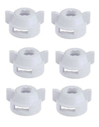 Pack of 6 - Quick TeeJet White Nylon Cap For Flat Fan Spray Tips w/ 2 Patterns