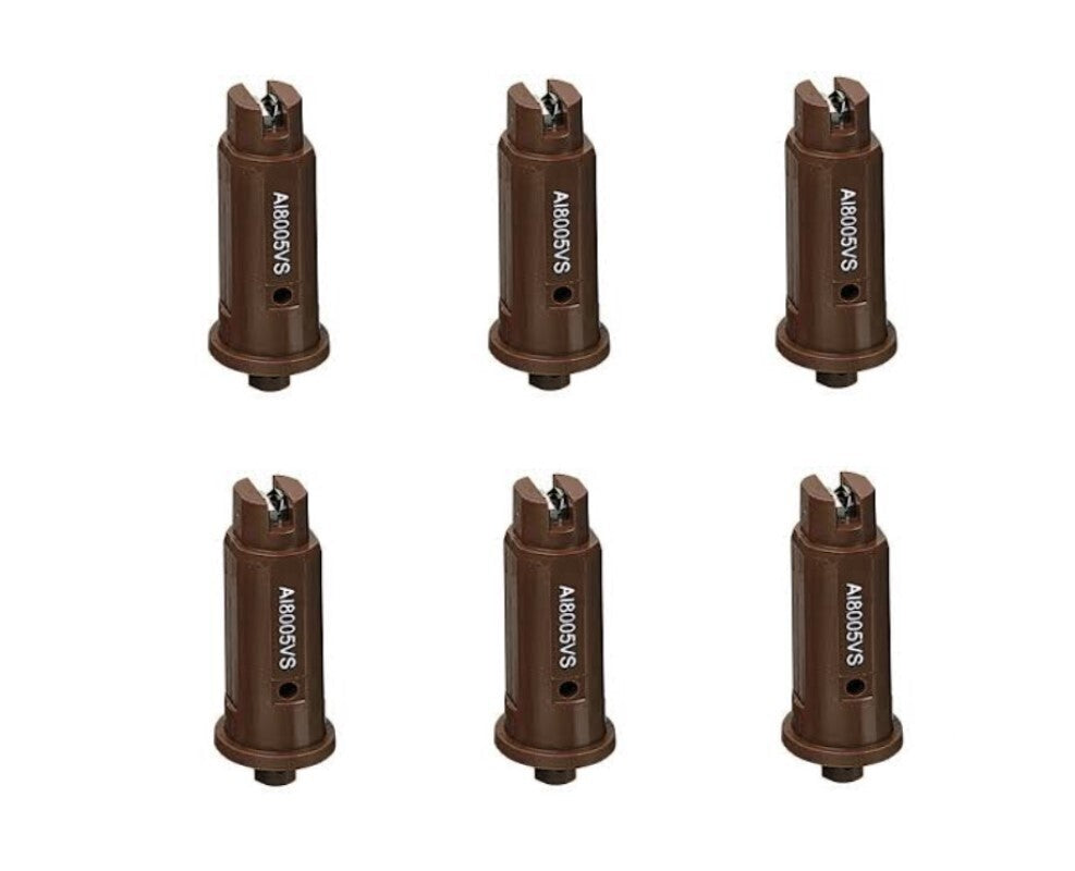6 of TeeJet AI Brown Flat Spray Tip 80° Polymer w/ SS Insert 0.50 GPM @ 40 PSI