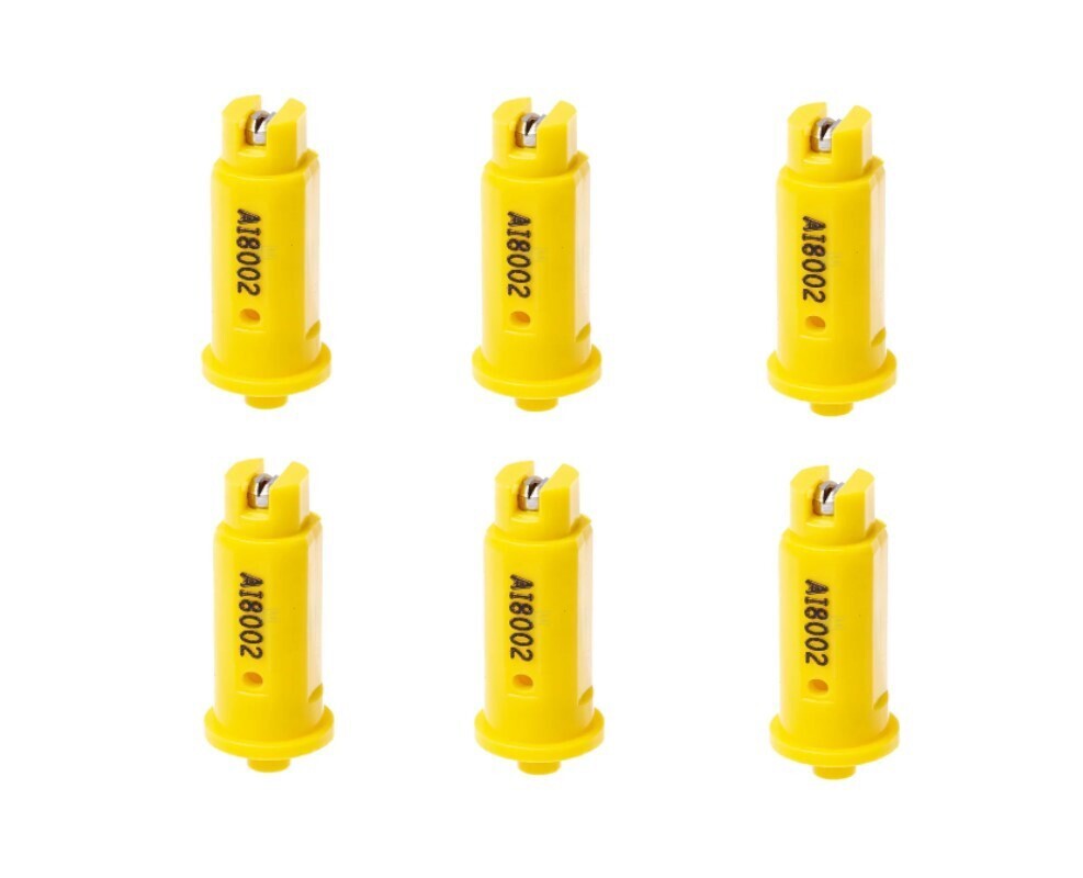 6 of TeeJet AI Yellow Flat Spray Tip 80° Polymer w/ SS Insert 0.20 GPM @ 40 PSI