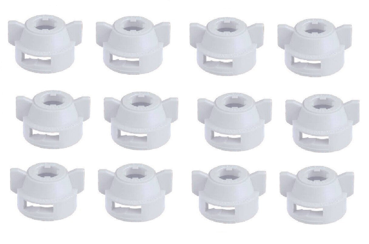 Pack of 12 - Quick TeeJet White Nylon Cap For Flat Fan Spray Tips w/ 2 Patterns