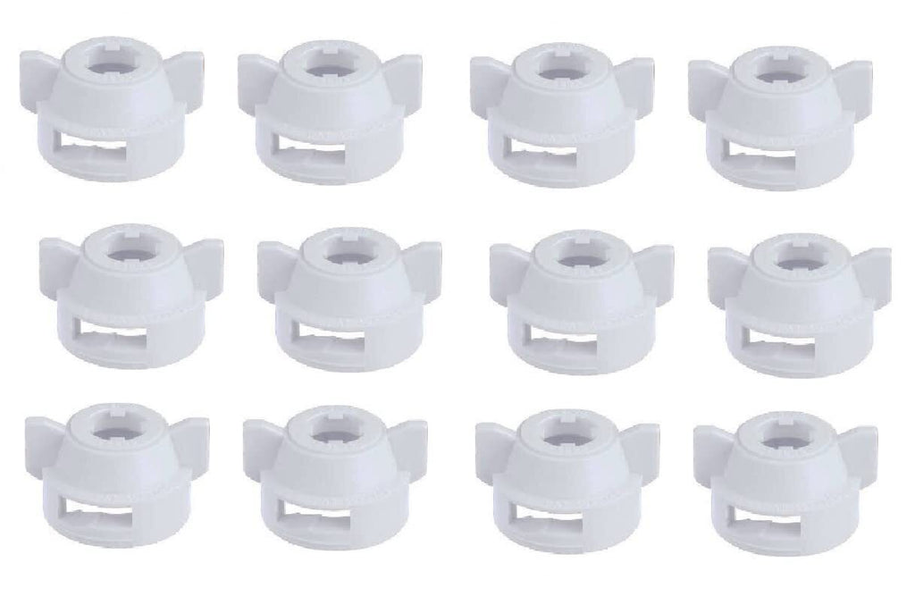 Pack of 12 - Quick TeeJet White Nylon Cap For Flat Fan Spray Tips w/ 2 Patterns