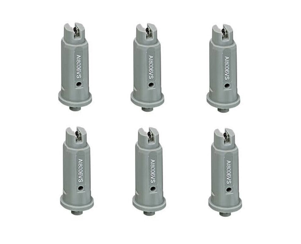 6 of TeeJet AI Gray Flat Spray Tip 80° Polymer w/ SS Insert 0.60 GPM @ 40 PSI