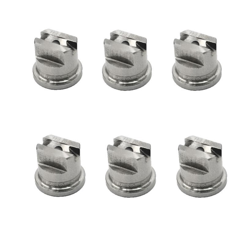 Pack of 6 - TeeJet Stainless Steel Flat Fan Spray Tip 25° Spray Angle 30-60 PSI