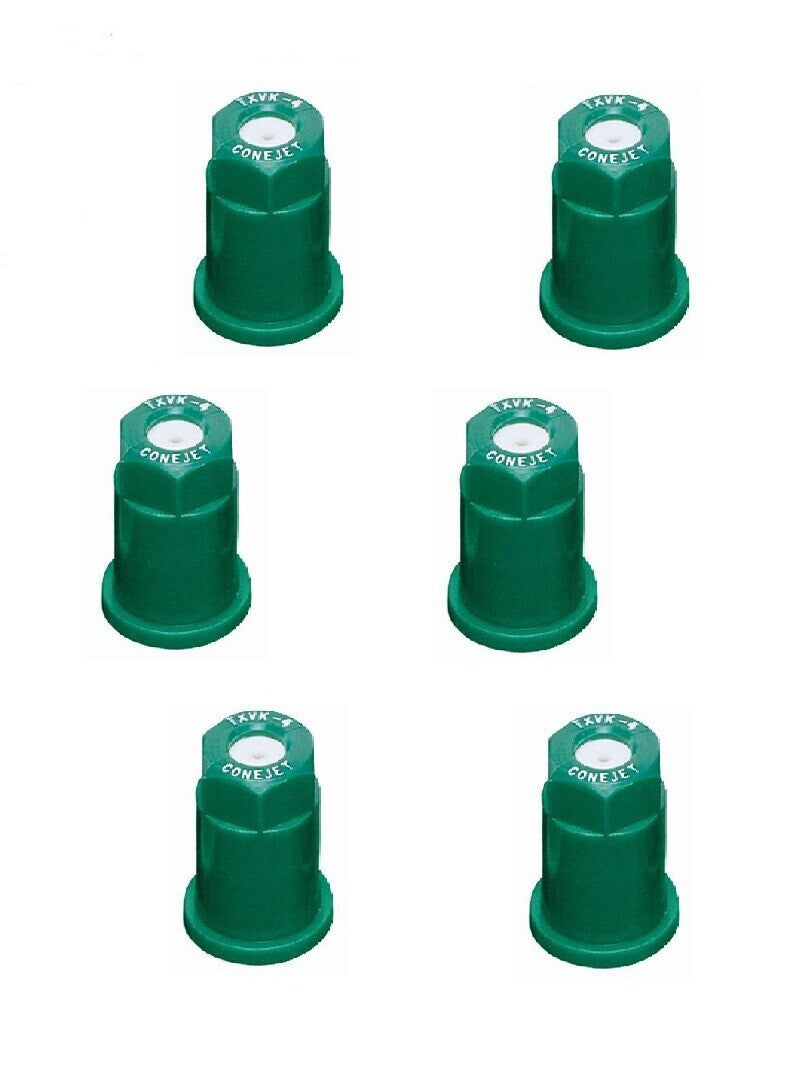 Pack of 6 - TeeJet ConeJet Hollow Cone Spray Tip 0.067 GPM @ 40PSI Visiflo Green