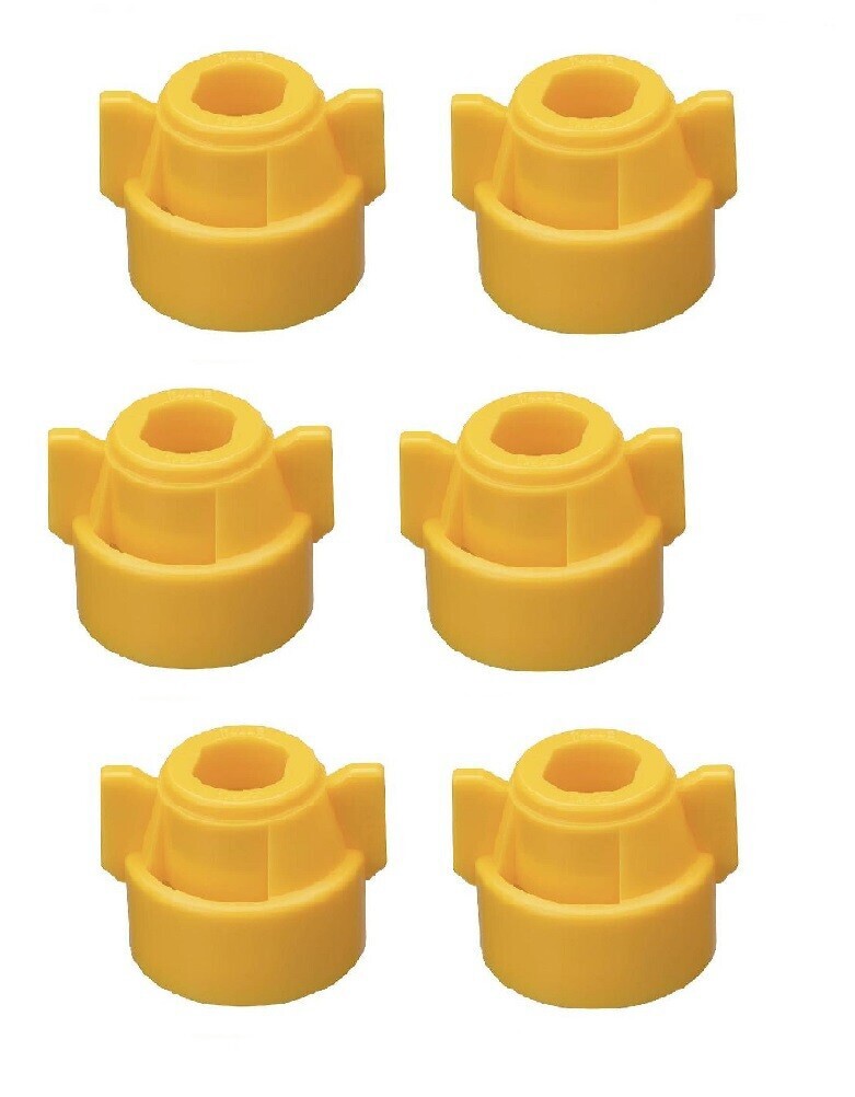 Pack of 6 - Quick TeeJet Yellow Nylon Cap For TJ60, AI, SJ3 & More Style Tips