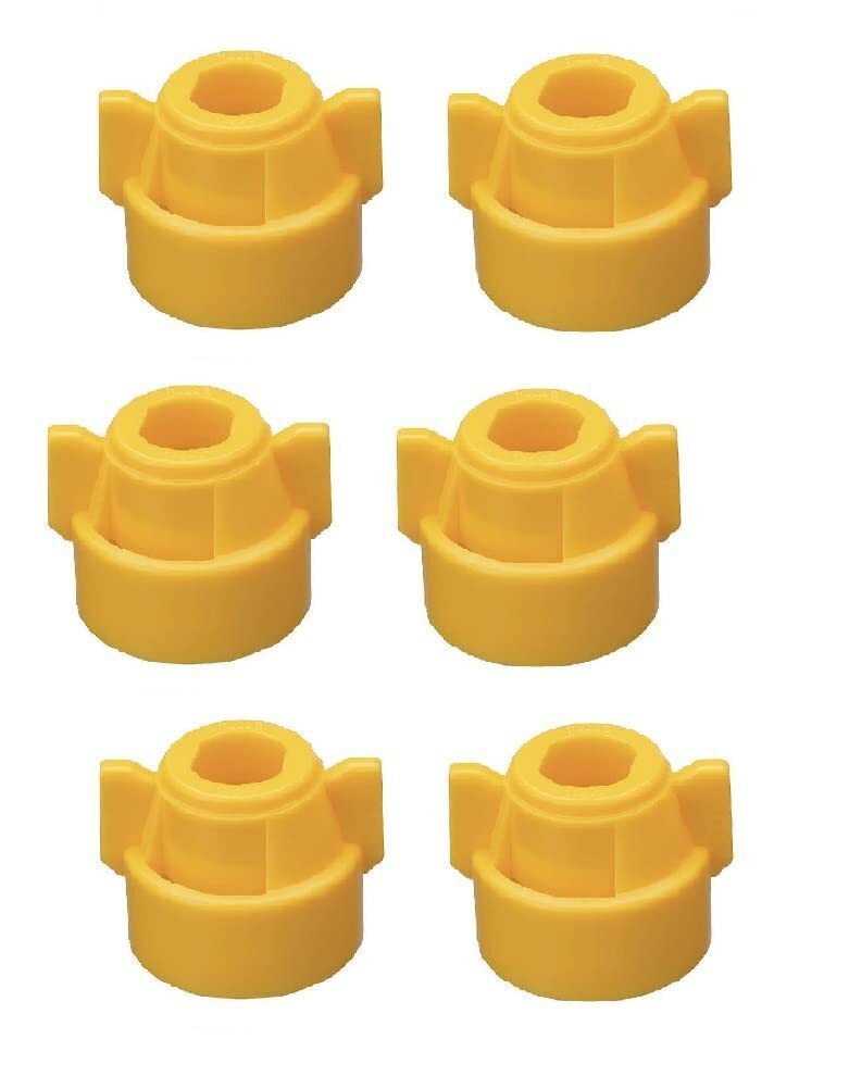 Pack of 6 - Quick TeeJet Yellow Nylon Cap For TJ60, AI, SJ3 & More Style Tips