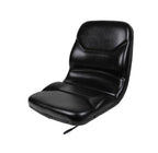 Contoured High-Back Steel Pan Seat with Slides - Black 450000BK