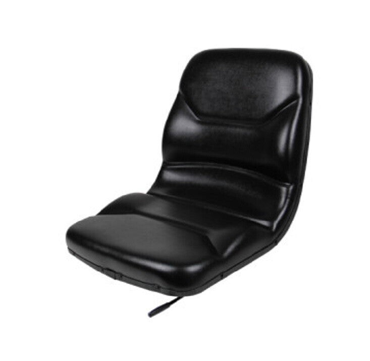 Contoured High-Back Steel Pan Seat with Slides - Black 450000BK