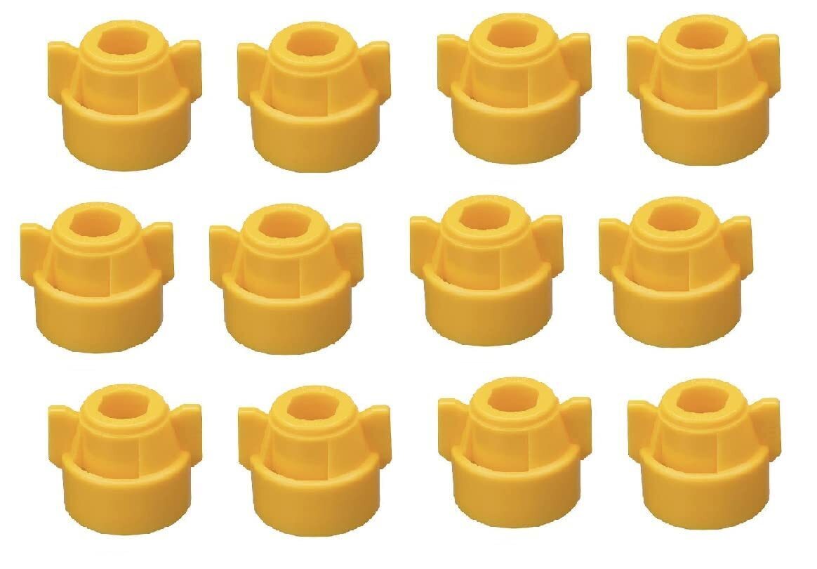 Pack of 12 - Quick TeeJet Yellow Nylon Cap For TJ60, AI, SJ3 & More Style Tips