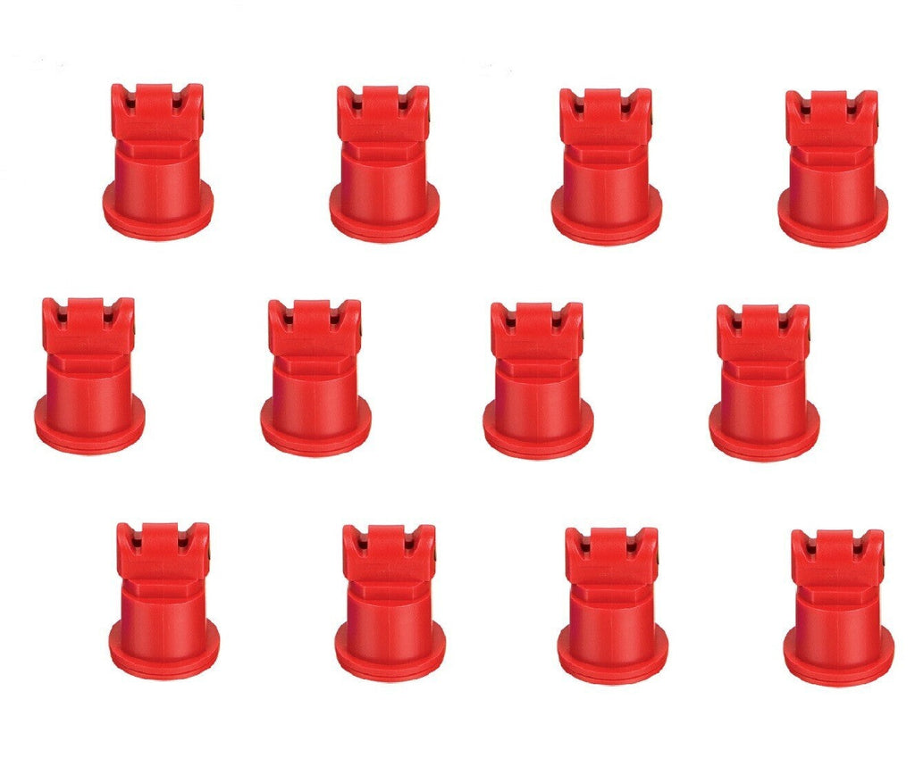 Pack of 12 - TeeJet AI Turbo TwinJet Red Flat Spray Tip Rated 0.5 GPM @ 40 PSI