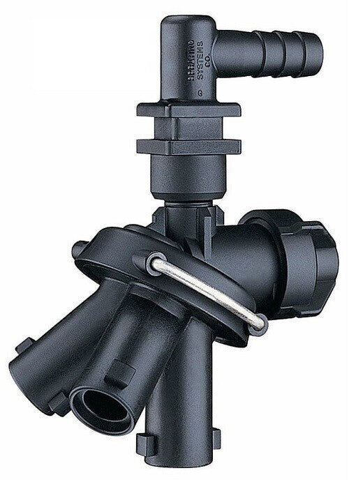 2 of Triple Turret Nozzle Body w/Check Valve 3/4" ID Single Hose Barb Dry Booms