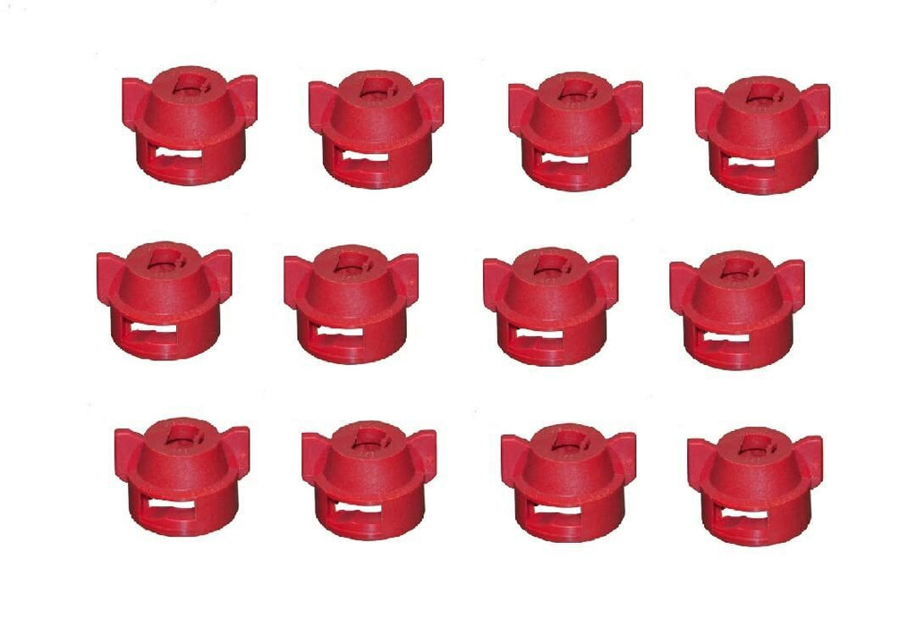 Pack of 12 - Quick TeeJet Red Nylon Cap For Flat, TP Standard & XR Style Tips