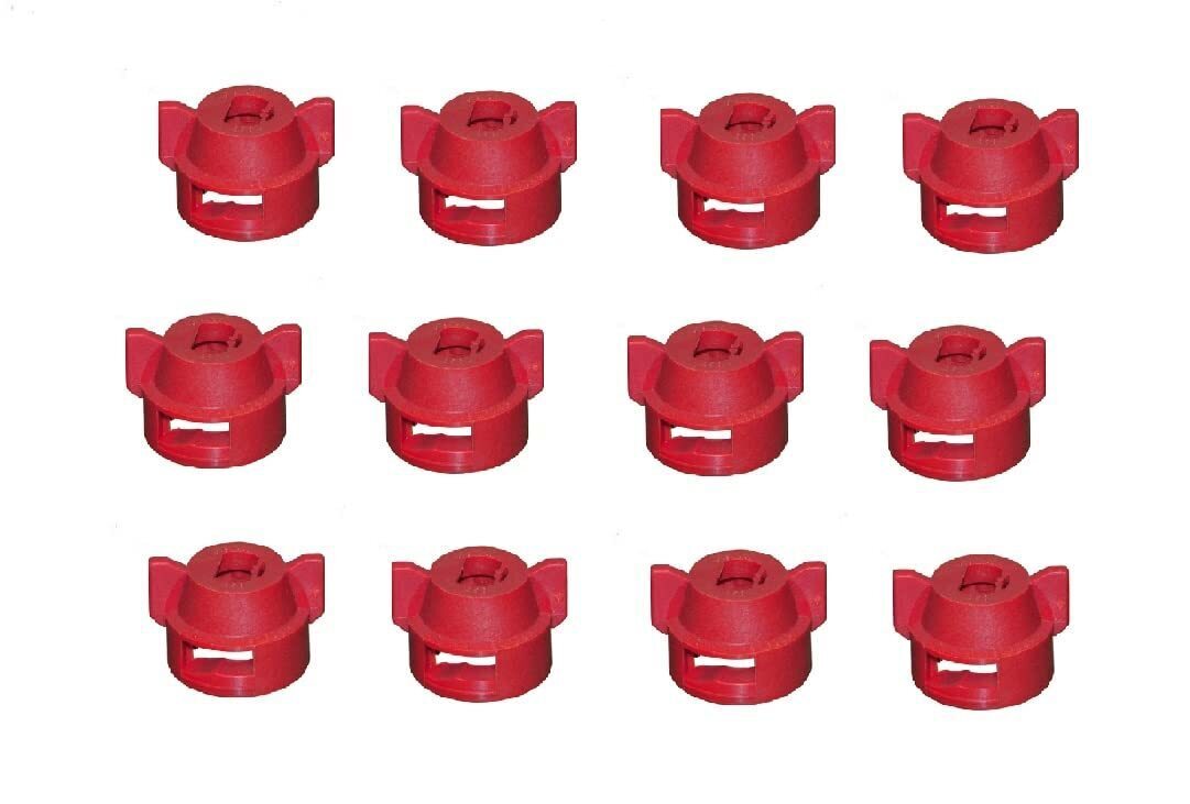 Pack of 12 - Quick TeeJet Red Nylon Cap For Flat, TP Standard & XR Style Tips